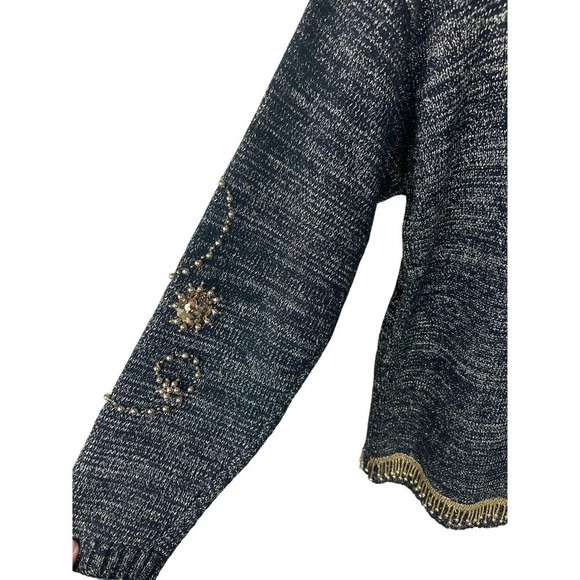 Statements by Pronto Vintage Gold Metallic Sequins Beads Women’s Medium - Picture 7 of 9